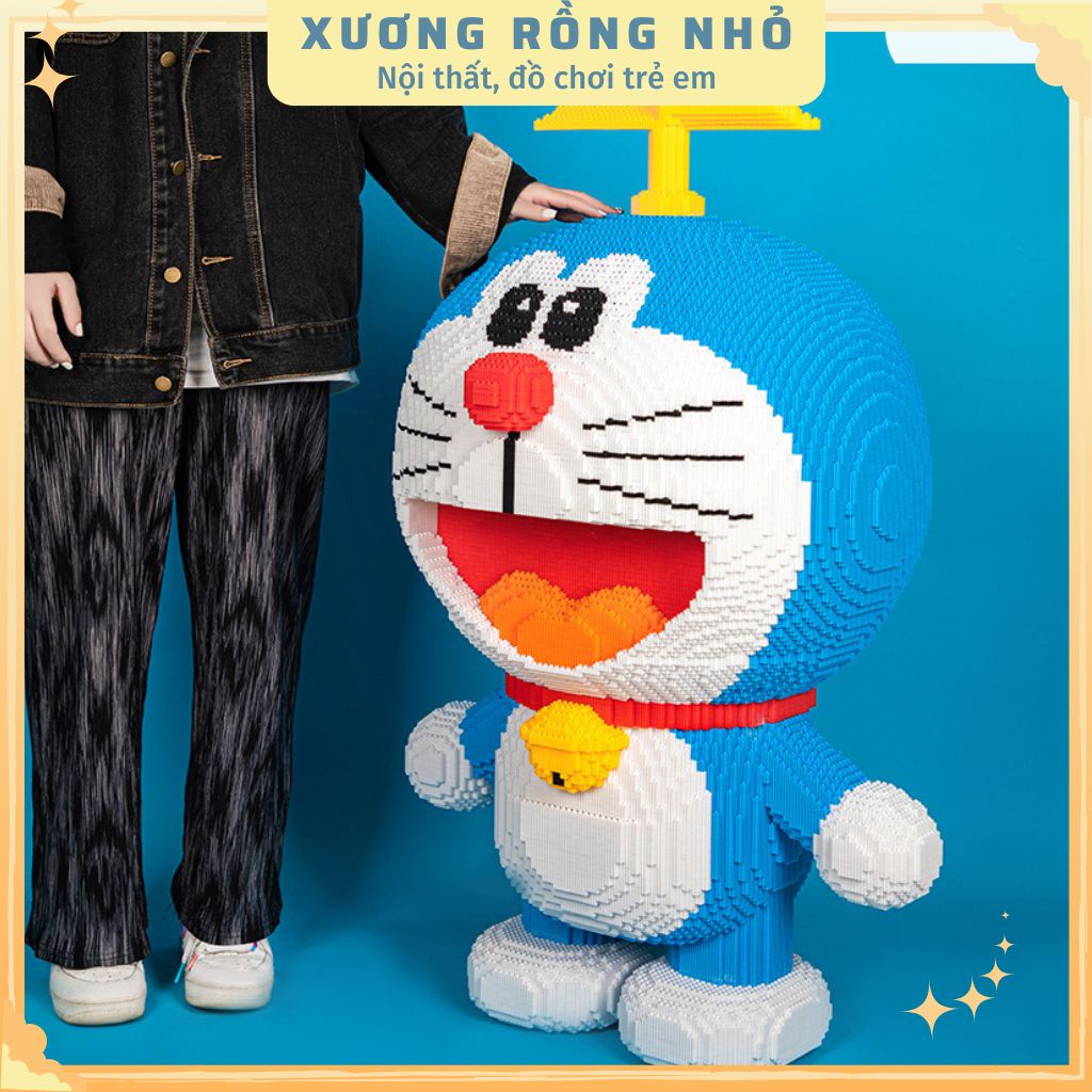 . Lego Doraemon size lớn 1m siêu to khổng lồ, lego 3d big size tặng kèm búa