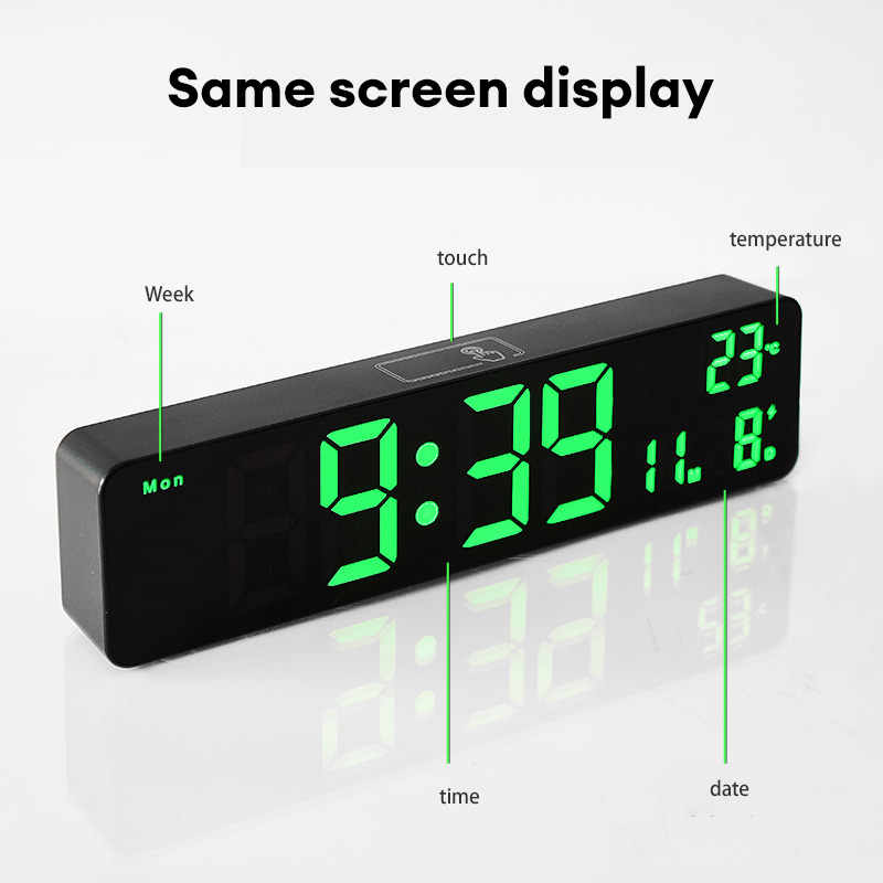 Clock 10-inch simple multi-function wall clock LED clock mute travel time multi-group alarm clock