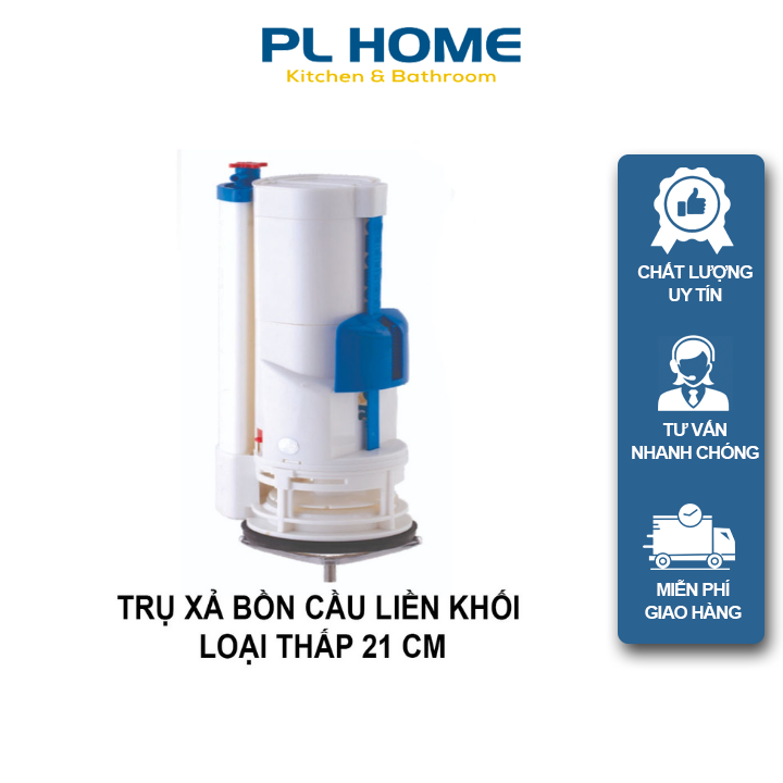Van xả nước bồn cầu, loại 2 nút nhấn dùng cho bồn cầu liền khối thân có thể điều chỉnh lượng nước xả đại - xả tiểu