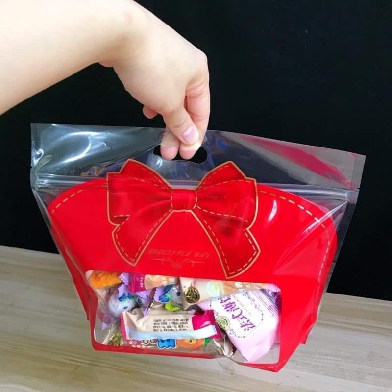 Túi Zip Nơ Đỏ(10 túi)