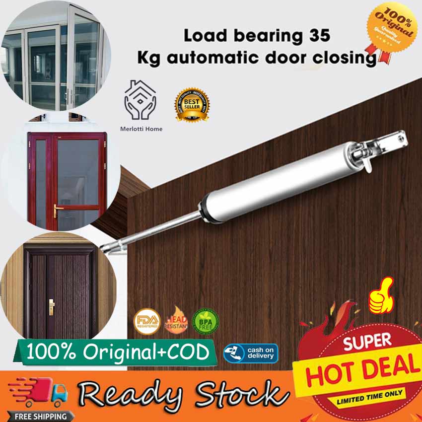 【Hot Sale+Ready Stock】Automatic Door Closer Buffer Door Closing Device,Stop At Any Position Within 100 Degrees,Adjustable Buffer Force,Load Up To 35kg