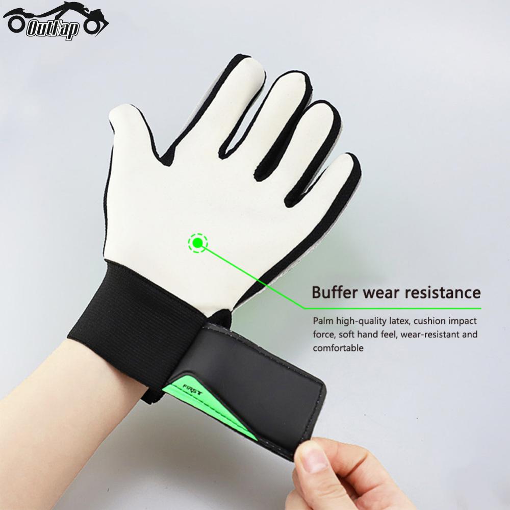 Goalkeeper Gloves Latex Support Football Match Gloves Full Finger Protection Anti-Slip Waterproof Breathable for Kids Adults
