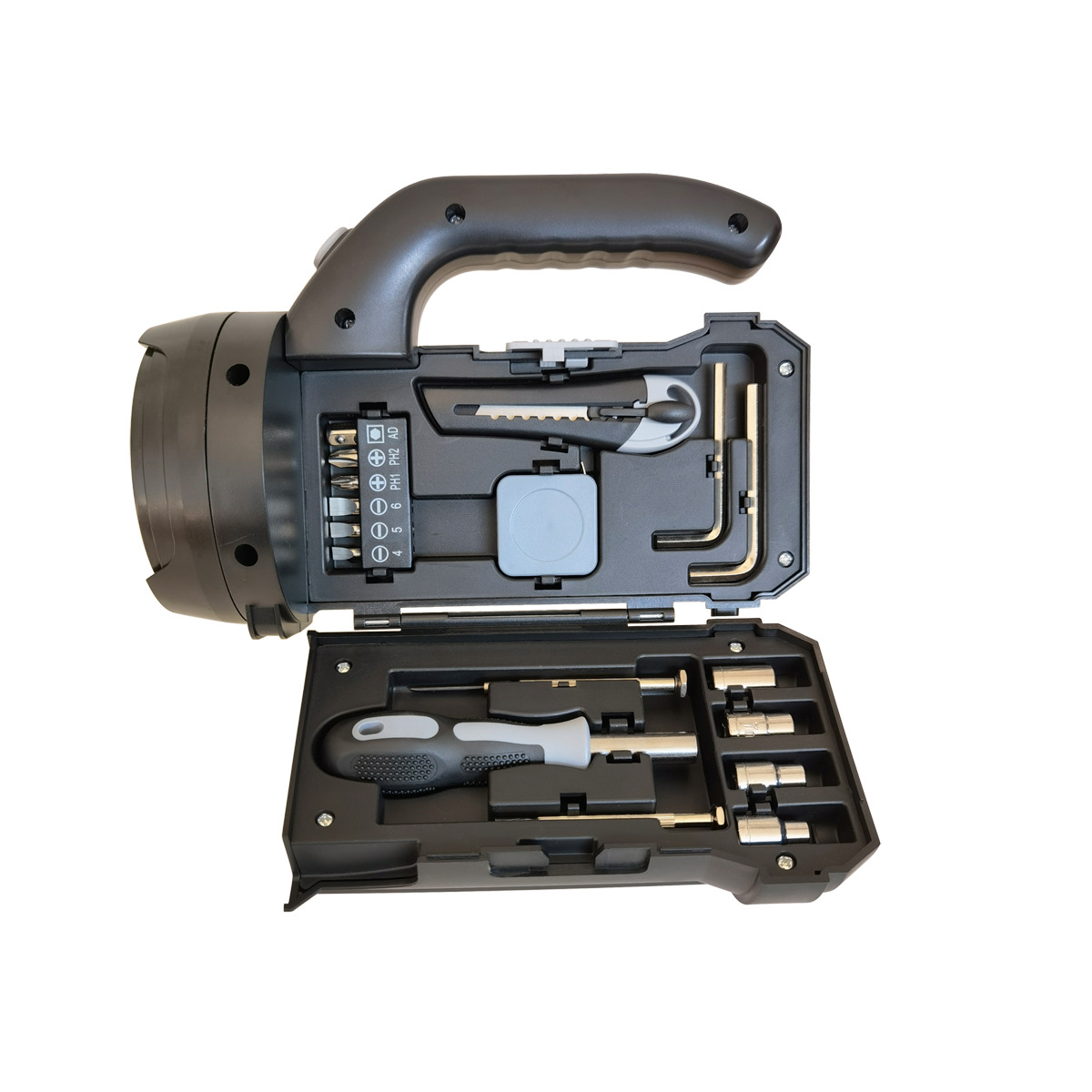Outdoor home work lighting with flashlight tool set, hand-held lamp hardware tool set,portable
