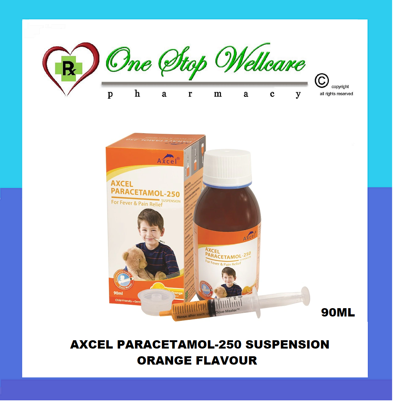 AXCEL PARACETAMOL250 SUSPENSION ORANGE FLAVOUR 90ML (EXP 03/2026