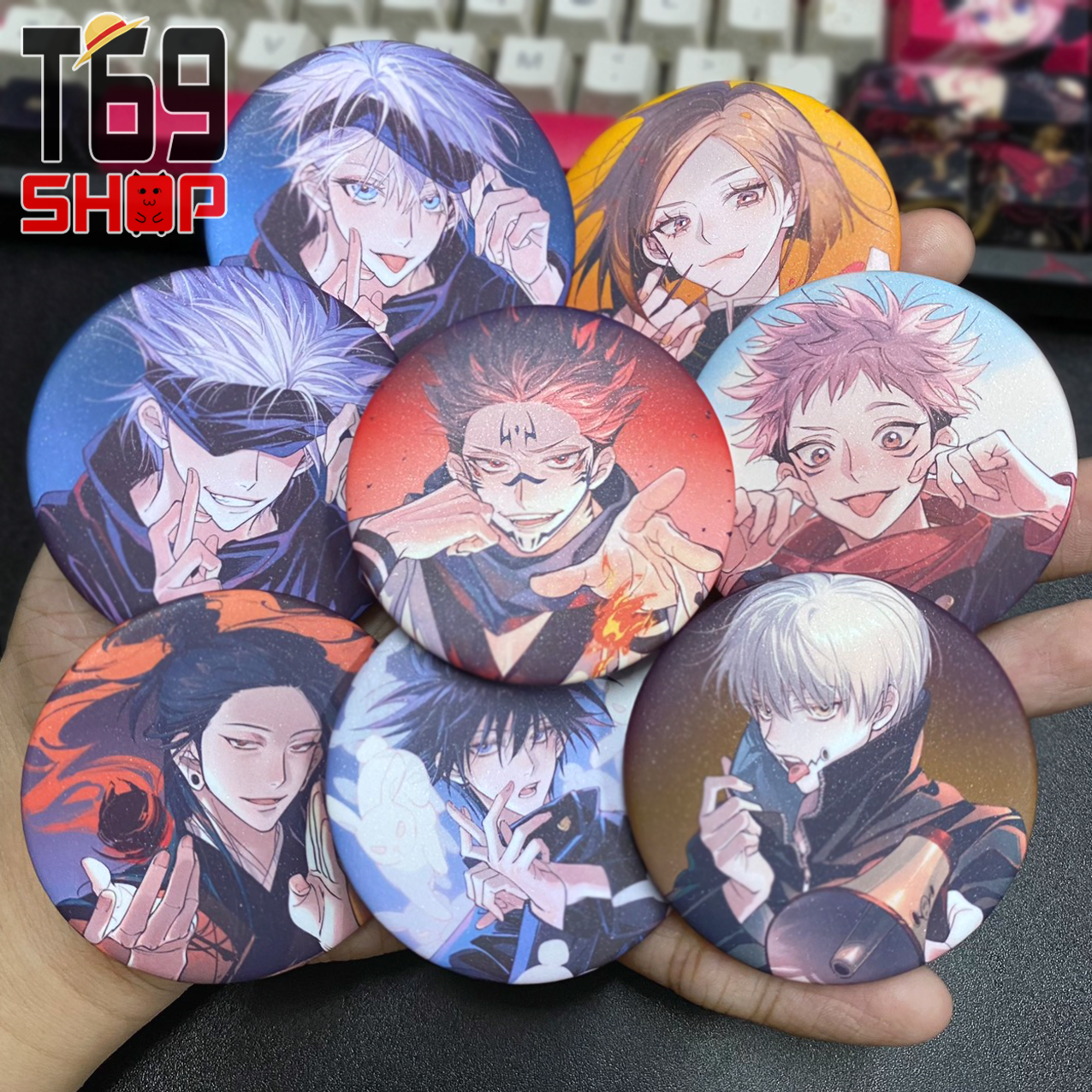 [8 mẫu] Huy hiệu anime Jujutsu Kaisen (Size 5.8cm) [T69 Shop]