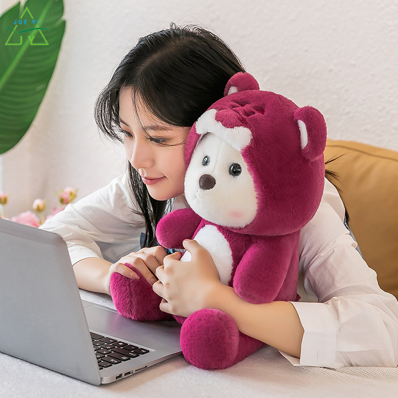 KS Gấu Búp bê gấu Teddy vải lông gấu dâu tây biến đổi siêu dễ thương mới của KS