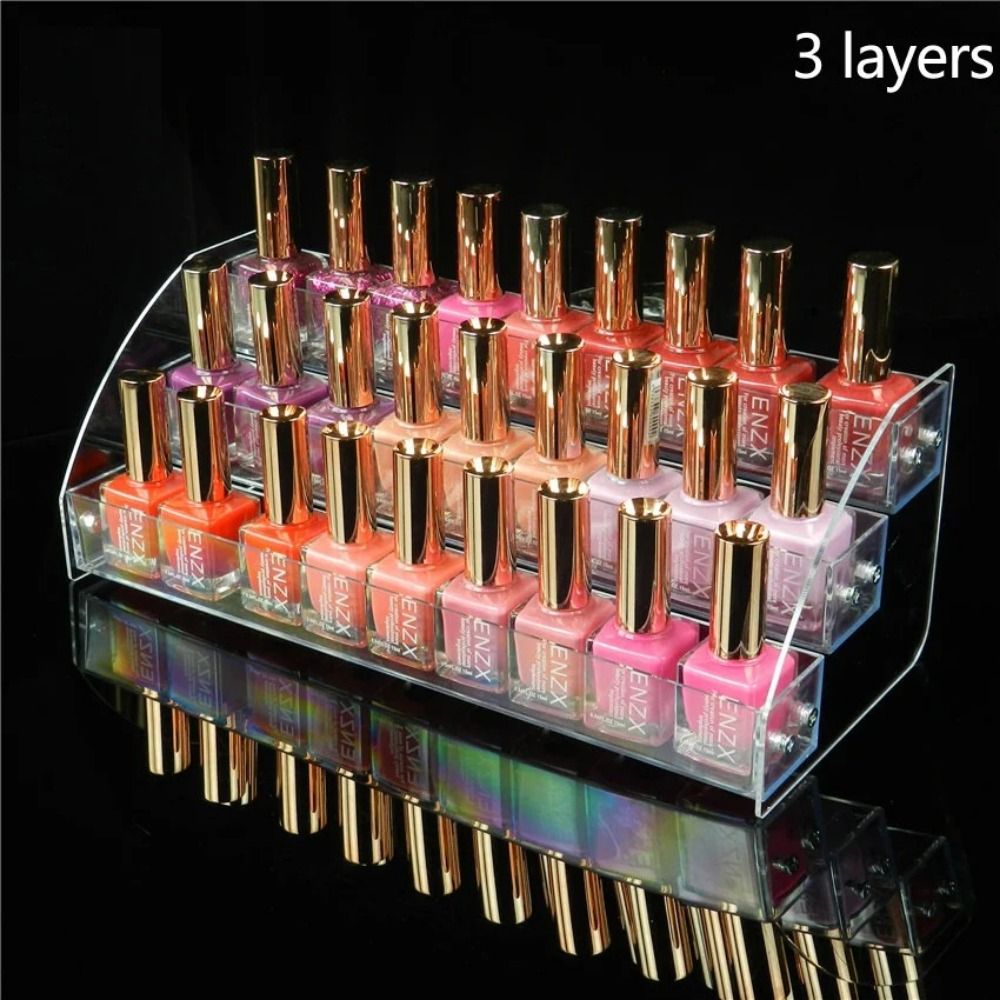 GUAIP 3/4/5/6/7 Layers Nail Polish Display Stand Acrylic Clear Collection Display Rack Durable Multi-layer Cosmetic Organizer Shelf Everyday Use