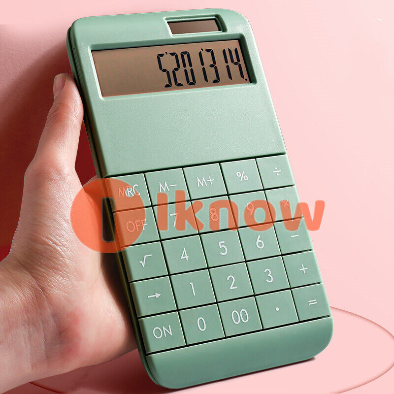 12 Digit Dual Powered Desktop Calculator,Large Display for Clear View and Easy Readability