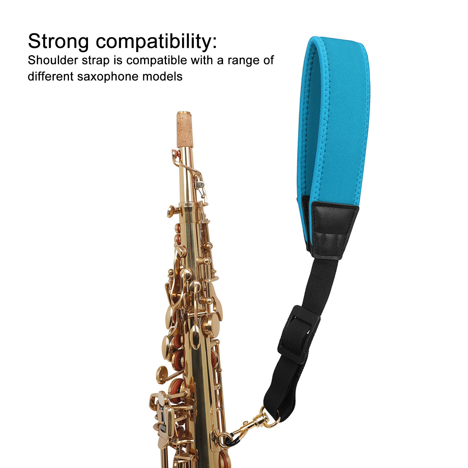 Saxophone Shoulder Strap Bright Color Length Adjustable Sax Shoulder Strap for Performance