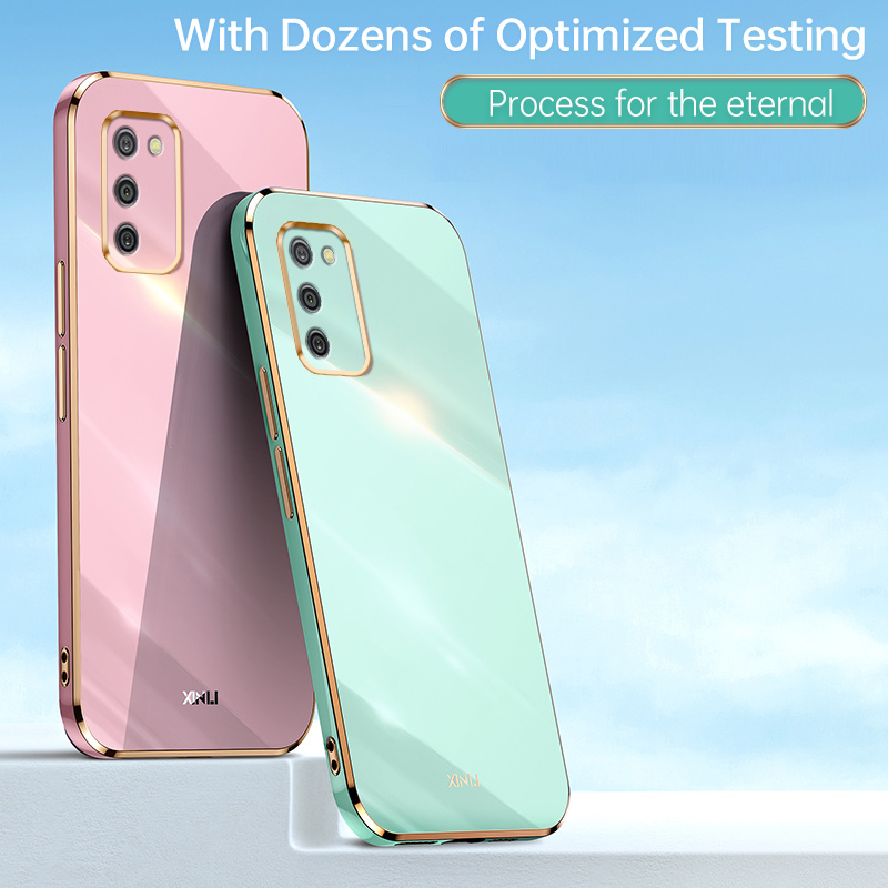 YBD Plating phone Case For Samsung Galaxy A03S Casing Precise Camera Protection cases Luxury Straight Edge Cover