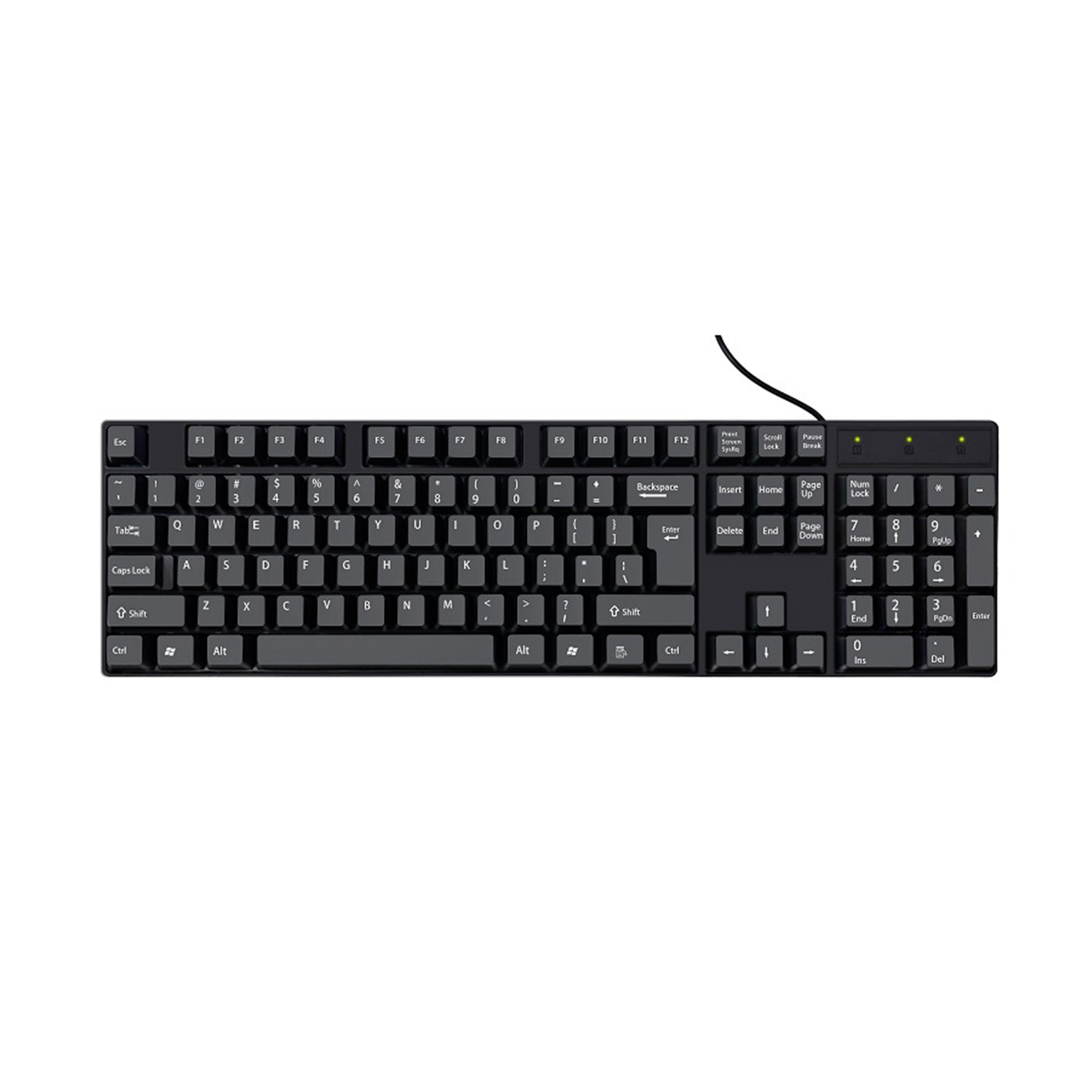 Valeriee Pc Wired Keyboard Usb Wired Keyboard Silent Ergonomic Usb Keyboard for Windows Mac Full Size 104 Keys for Office Pc K1800 Wired Keyboard