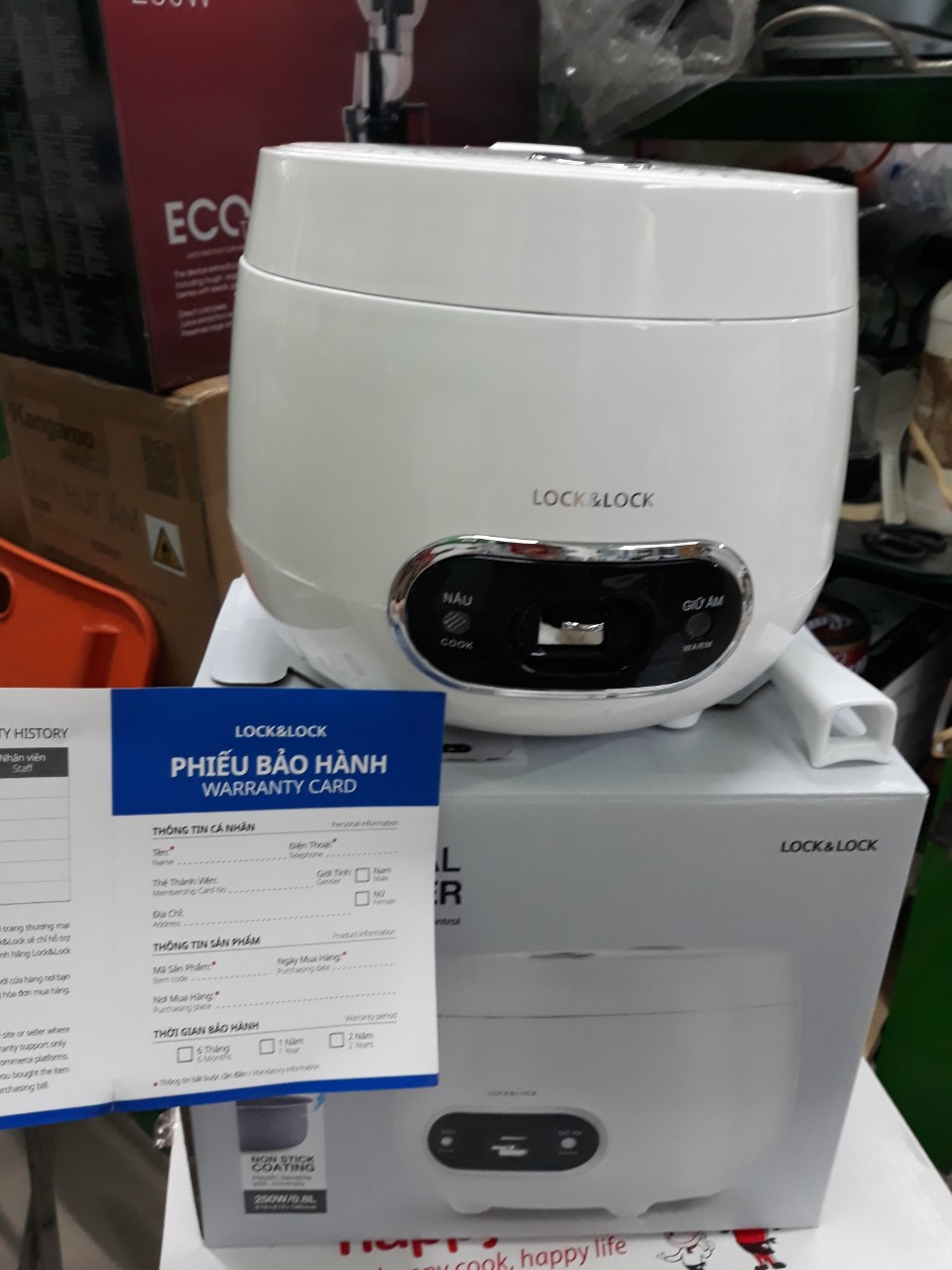 NỒI CƠM ĐIỆN MINI DUNG TÍCH 0.8L LOCK&LOCK-EJR426WHT