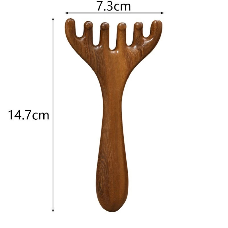 Pente de madeira de sândalo antiestático para massagem capilar_voghion.com