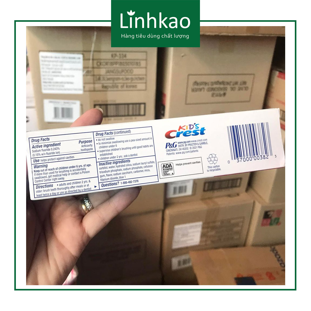 Kem đánh răng Crest kids Mỹ 130g