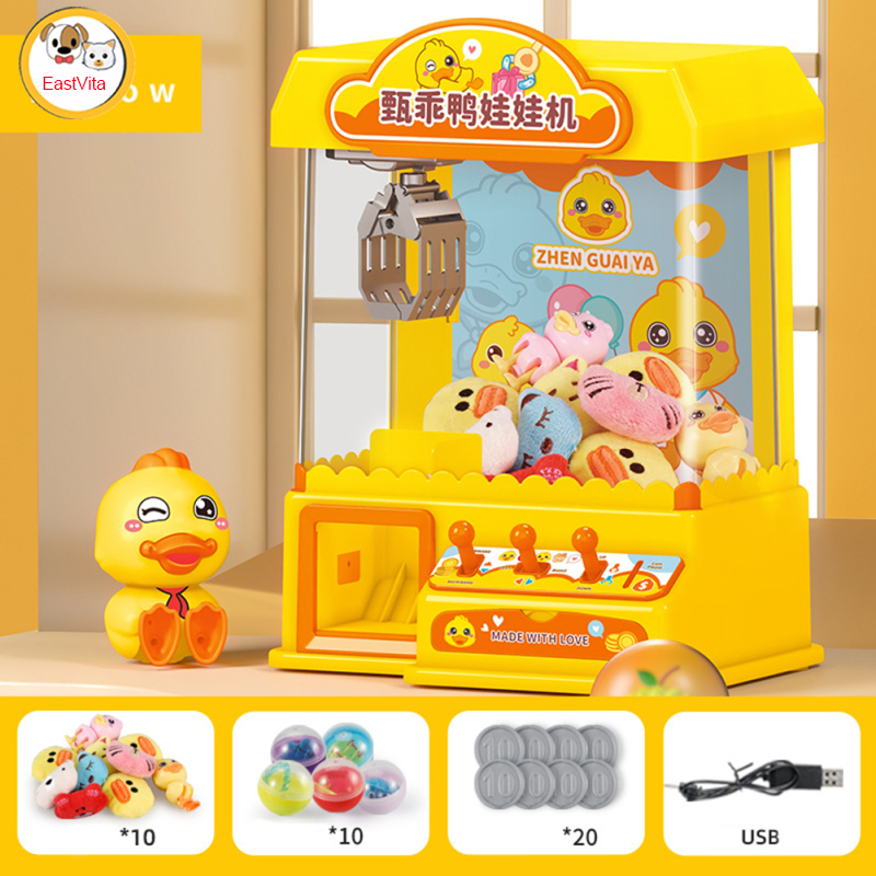 Mini Claw Machine Game Toy With Music Light Electric Coin Operated Doll Grabber Machine For Kids Birthday Gifts