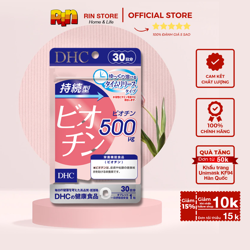 Viên uống Biotin DHC Nhật Bản ngăn ngừa rụng tóc, kích thích mọc tóc nhanh và dày, dưỡng da, móng khỏe mạnh