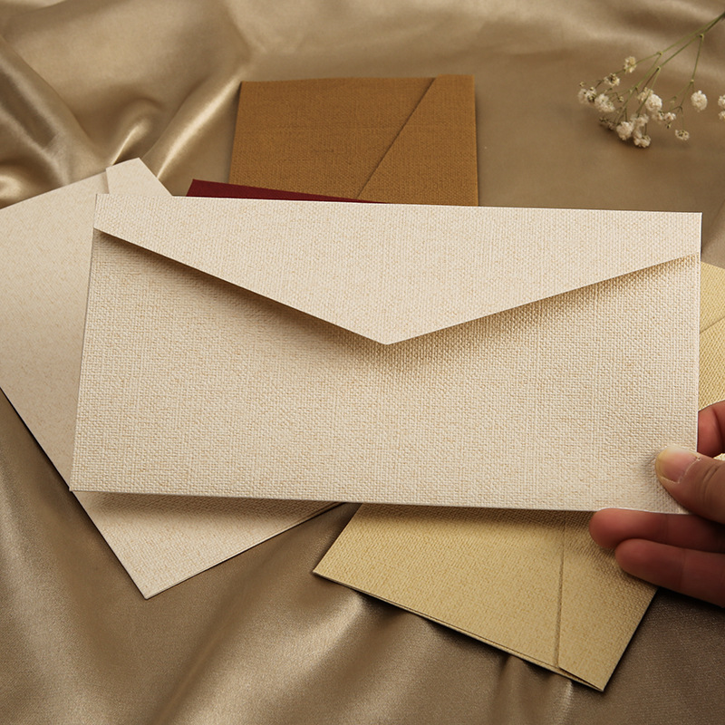 NEW 【Special offer】10pcs/pack 22*11cm Cloth Texture Paper Envelope for Letters Envelope for Wedding Invitation Mailers. 