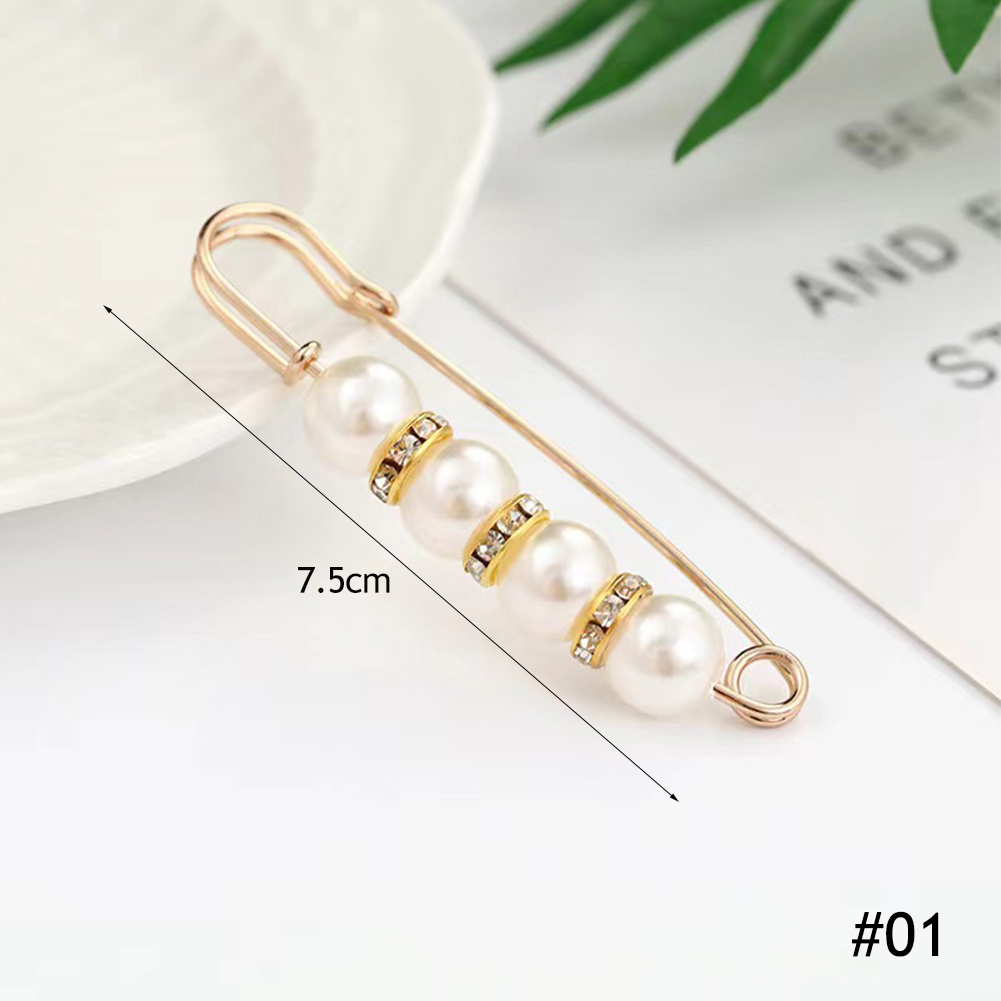 Hittime Temperamental Imitation Pearl Brooch Multifunctional Waist Retraction Pin Decoration Buckle Brooch Clothing Accessory