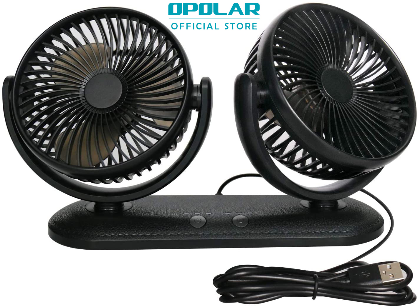 2023 NEW Car Fan Portable Vehicle Fan Dual Head Electric Fan Vehicle Mounted USB Fan 300 Degree