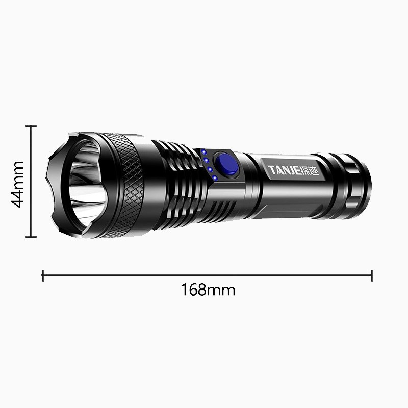 Outdoor Dimmable ABS Strong Light Flashlight / High Quanlity Portable USB Rechargeable Hand Light / Hand Lamp for Outdoor Camping Fishing Survival Hiking Emergency