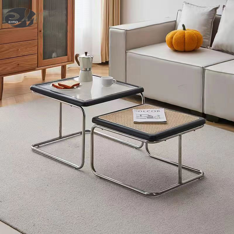 Vine woven tea table, living room, household small unit tea table combination, simple tea table, sofa, coffee table by the side