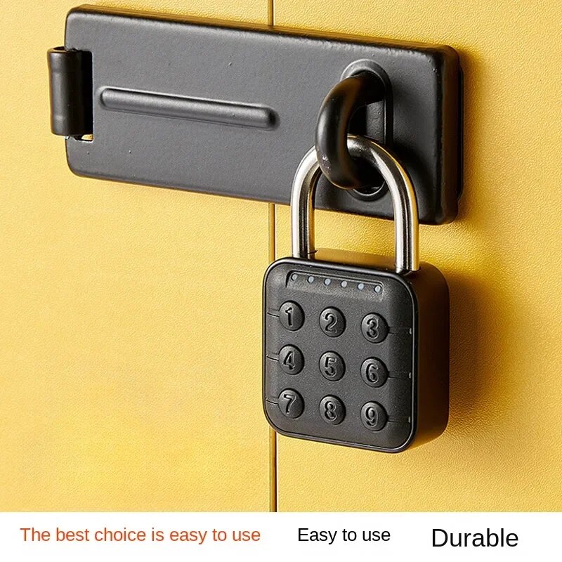 Digital Padlock With Password Electronic Art Lock Security Protection Art Door Lock Password Button Padlock 6-Digit Passcode