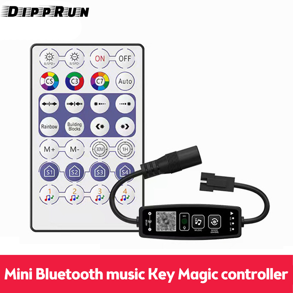 DIPPEUN DC 5~24V LED Controller RF Remote Wireless Controller For 2811 Dream Color Rainbow RGB LED Pixel Strip Panel Light