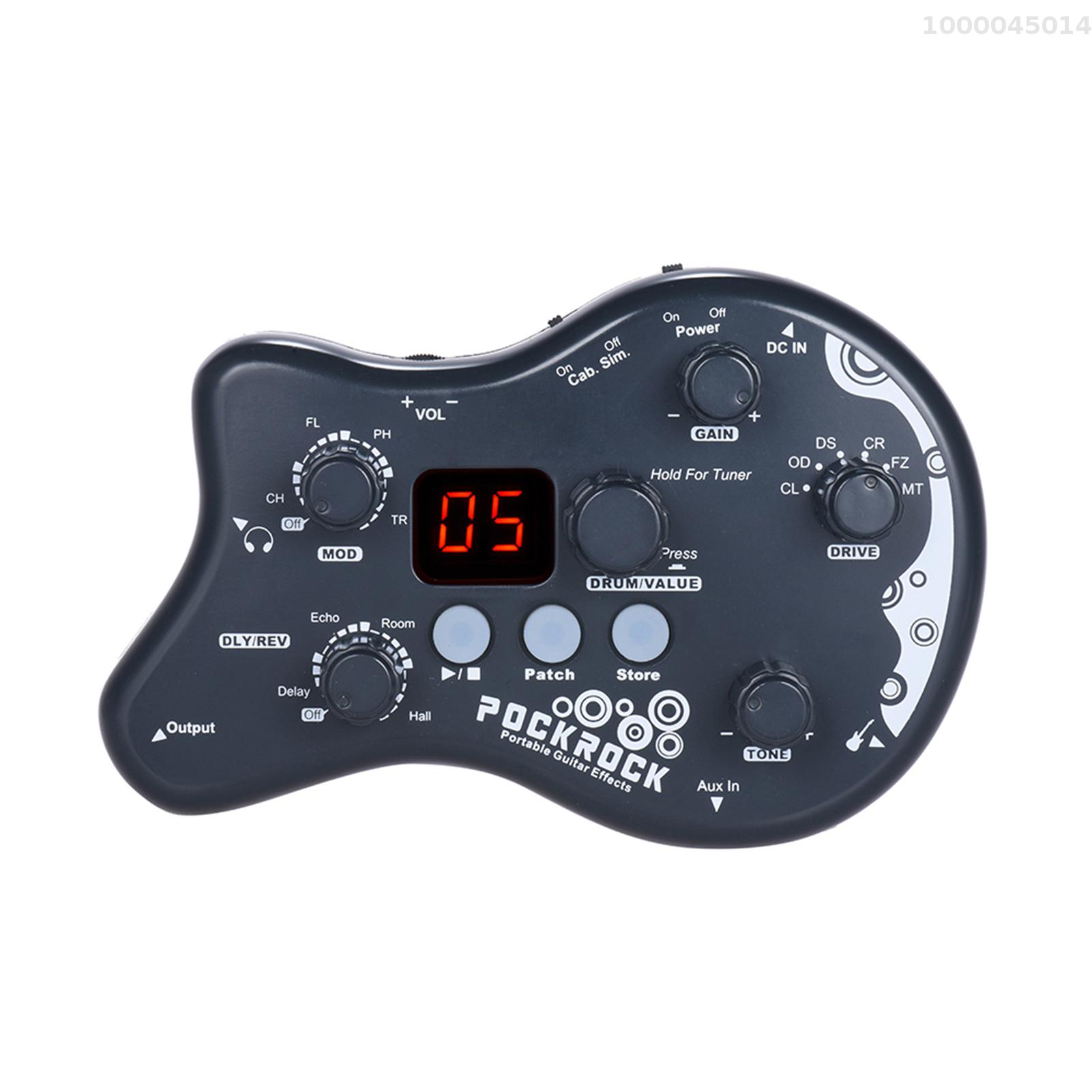Ammoon Pockrock Đàn guitar cầm tay đa Bộ xử lý hiệu ứng bàn đạp hiệu ứng 15 loại hiệu ứng 40 nhịp Trống chức năng lên dây có bộ chuyển đổi điện