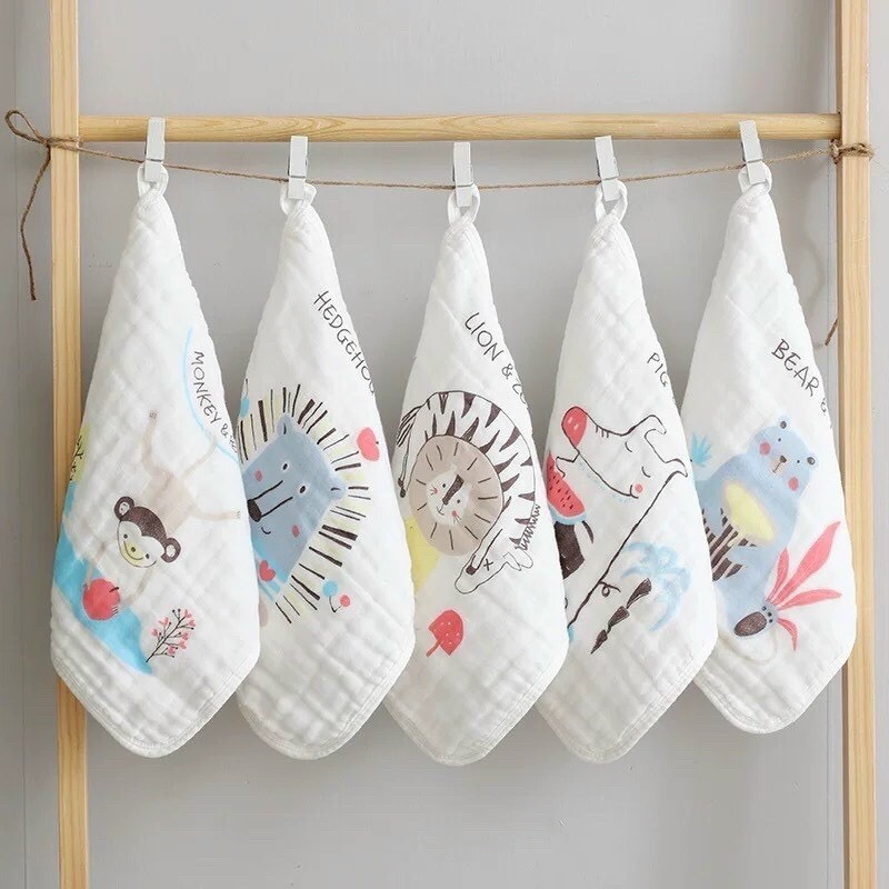 Set 5 khăn mặt xô nhăn 6 lớp ( Mẫu mới)