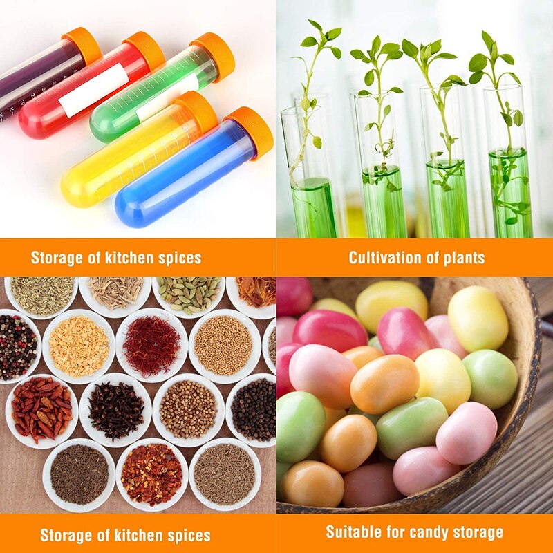2-12Pcs Primary Science Test Tubes With Stand Fine Motor Skill Tool Set Learning Tools For Kids Children Early Educational Toy