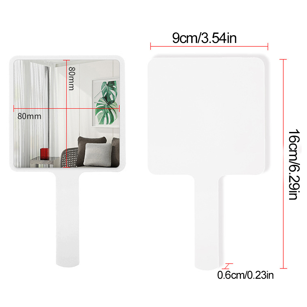 Zhitian Luxury 1Pcs Eyelash Extension Mirror Portable Square Plastic Handle Handheld Makeup Vanity Mirror Women Cosmetic Beauty Salon Supplies. 