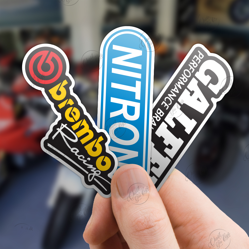 Combo 20 logo tem xe decal trang trí xe máy