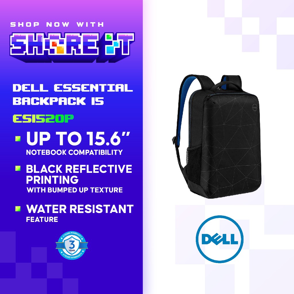 Dell Essential Backpack 15 Inch ES1520P 460-BCTY in Black with