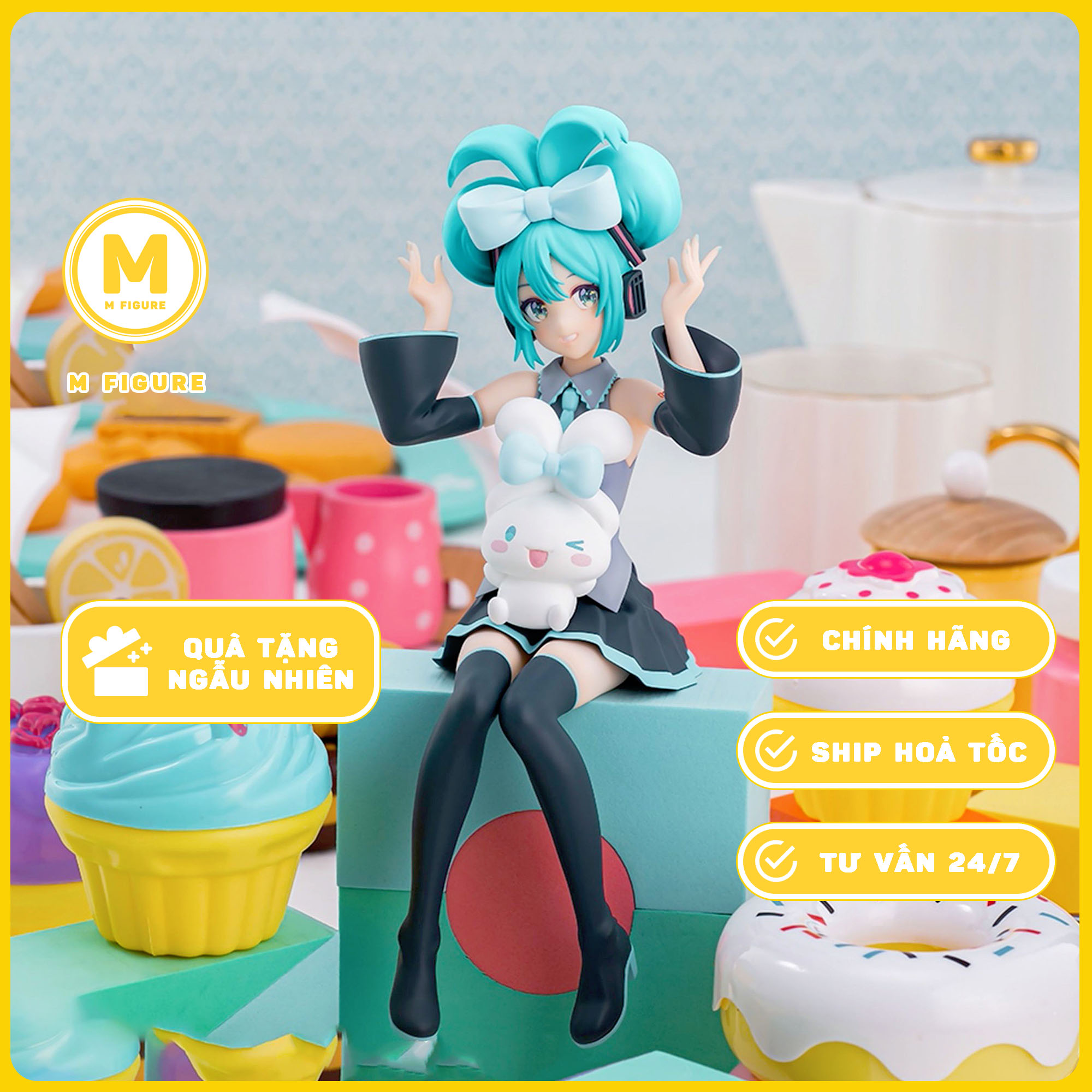 Mô hình hatsune miku - hatsune miku x cinnamoroll - premium chokonose figure figure chính hãng
