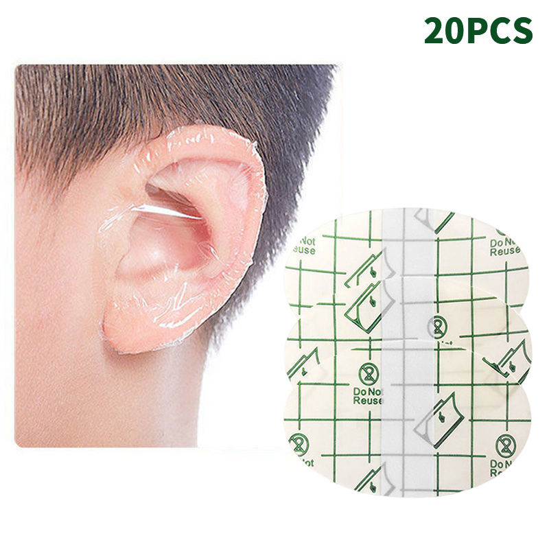 20pcs Plastic Waterproof Ear Protector For Baby Swimming Cover Caps Salon Hairdressing Dye Shield Protection Shower Cap Tool. 