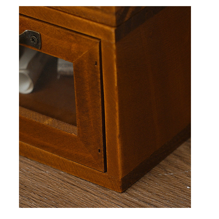 Chinese style solid wood drawer type retro computer elevated shelf desktop storage box cosmetics office desk shelf