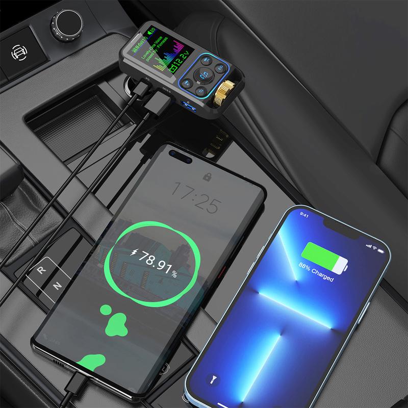 Bluetooth FM Transmitter Car Bluetooth MP3 Player Reusable Dual USB Screen Display Audio Player Car Charger Adapter Bluetooth FM Transmitter