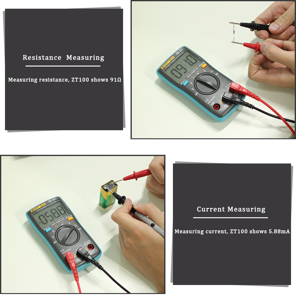 Digital Multimeter BSIDE ZT301 True-RMS DC/DA Voltmeter Ammeter multimeter Professional DMM Resistance Ohm Cap Temp Tester Meter.