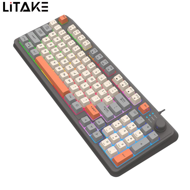 K82 Mechanical Gaming Keyboard Gamer Keypad 94 Keys USB Port Hotswap Wired Keyboard For Laptop Desktop