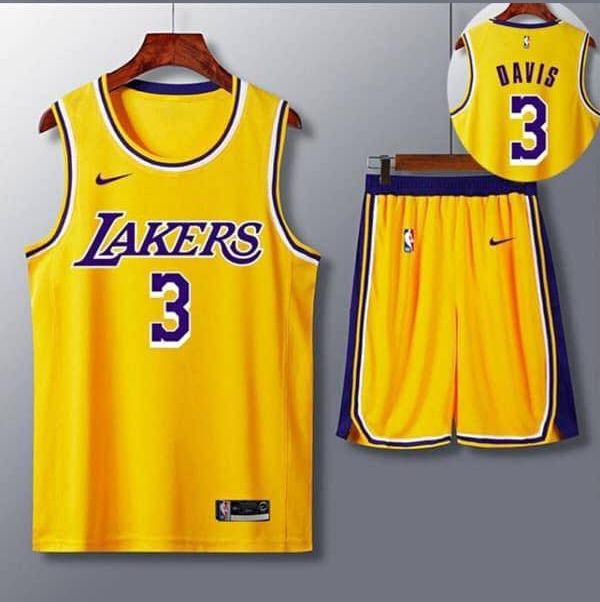 Nike NBA Anthony Davis La Lakers Icon Edition 2020 Jersey Yellow