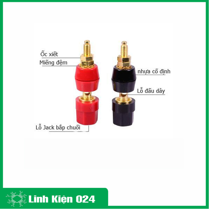 Jack đấu loa dài ( loại zin ) đỏ đen