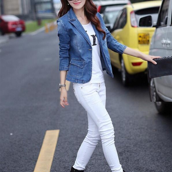 [HCM]ÁO KHOÁC JEAN CỔ VEST CÁCH ĐIỆU
