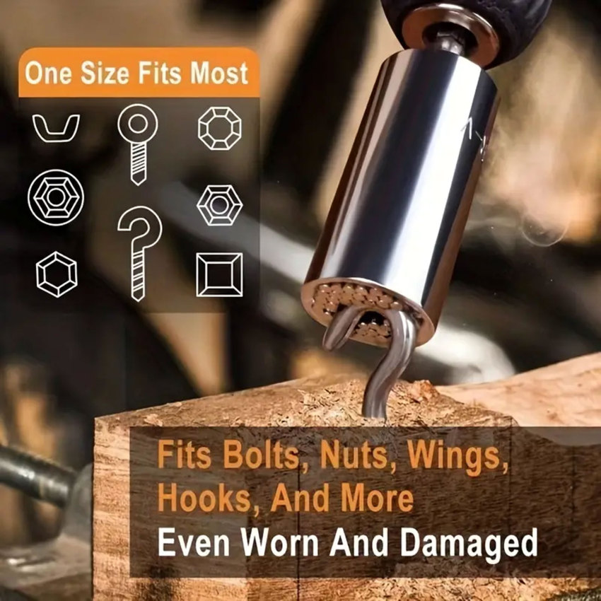 Ổ cắm đa năng cờ lê mô-men xoắn Bộ đầu Ratchet siêu tay áo tiện ích Bộ điều hợp khoan điện ma thuật Grip cờ lê chìa khóa đa chức năng