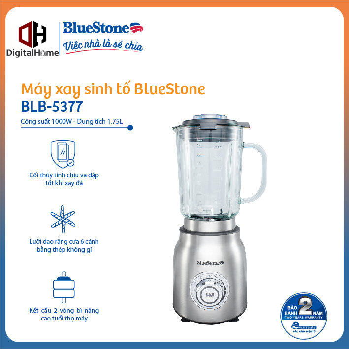 Máy xay sinh tố bluestone blb-5377, dung tích 1,75lit, hàng chính hãng