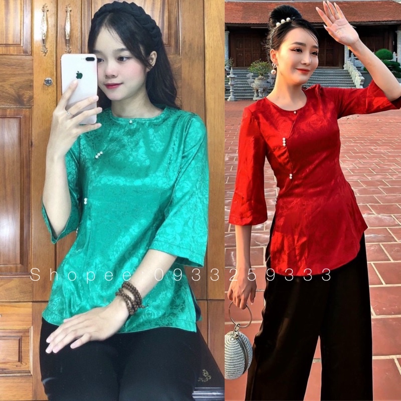 Đồ Lam Đi Chùa # Cài Xéo Ngọc