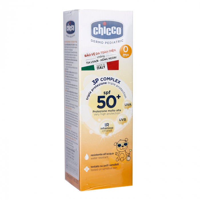 Kem nắng 3 tác động Chicco SPF 50+ 75ml cho bé chính hãng - KidsPlaza