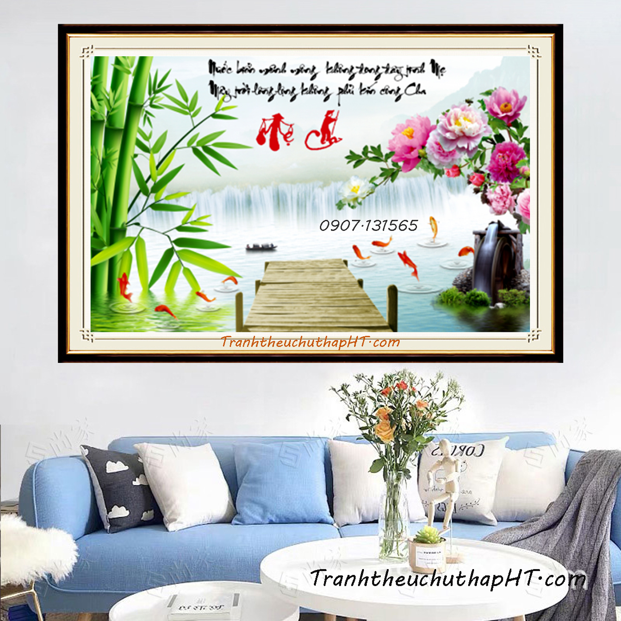 Tranh thêu chữ thập Cha mẹ LV3134, LV3523 - tự thêu