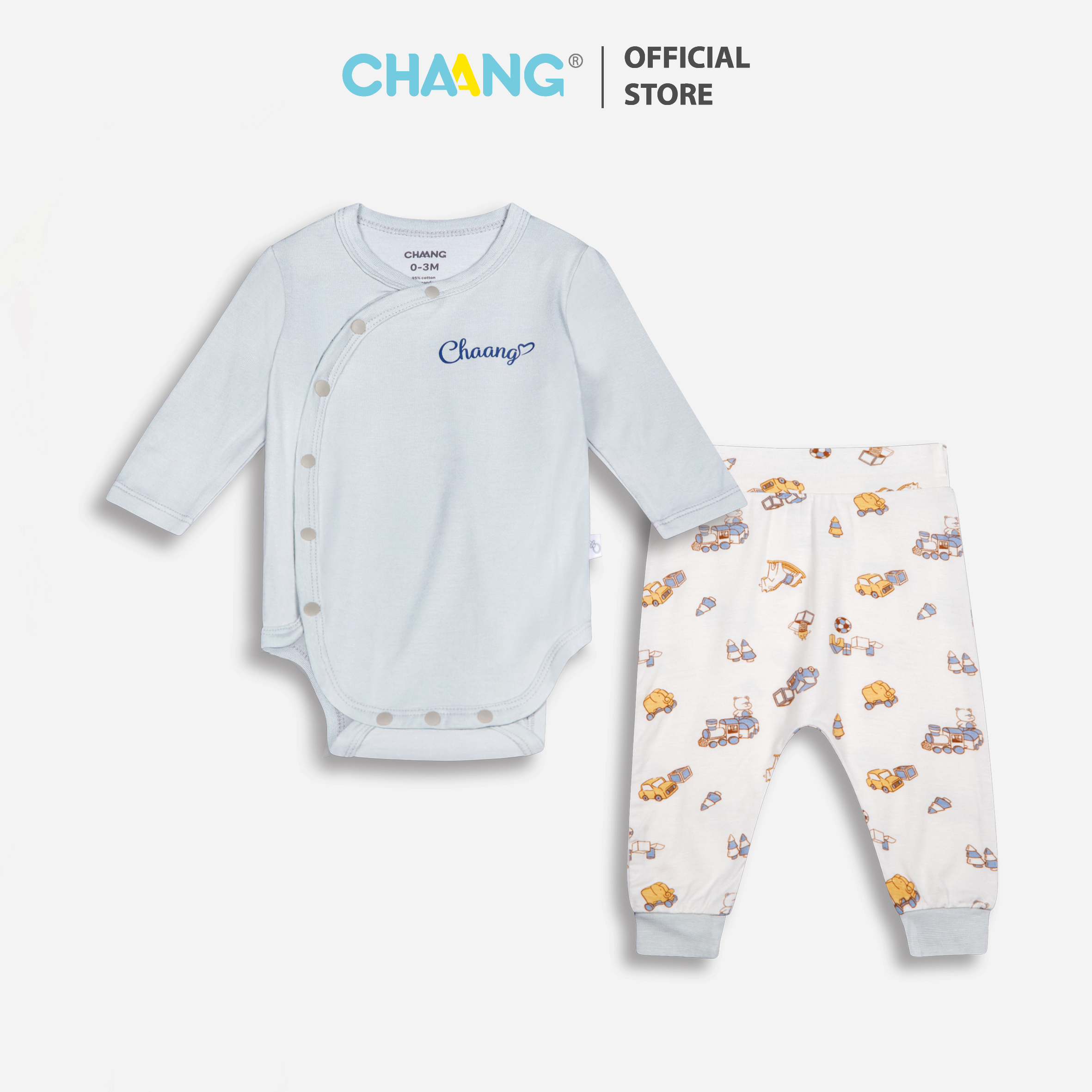 [CHAANG] Bộ Bodychip Cúc Chéo Active Ghi Chaang