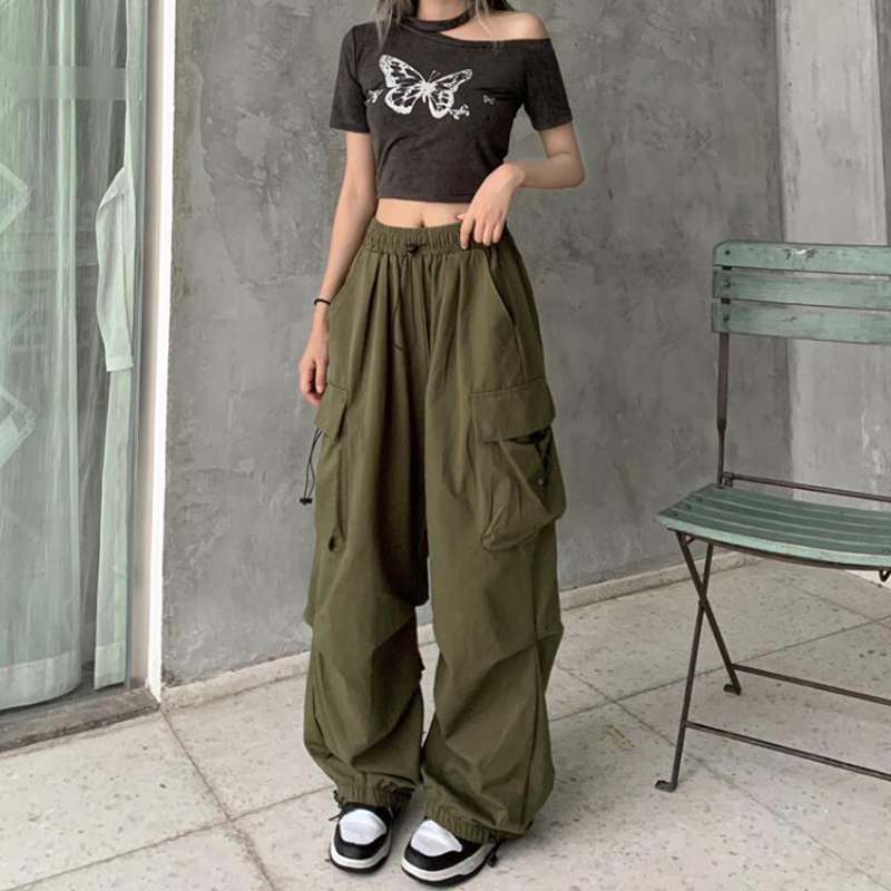 Vintage%20Pockets%20Cargo%20Pants%20Drawstring%20High%20Waist%20Streetwear%20Harajuku%20Baggy%20Wide%20Leg%20Trousers%20Women%20Y2k%20Korean%20Fashion%20Bottoms%20-%20Image%202