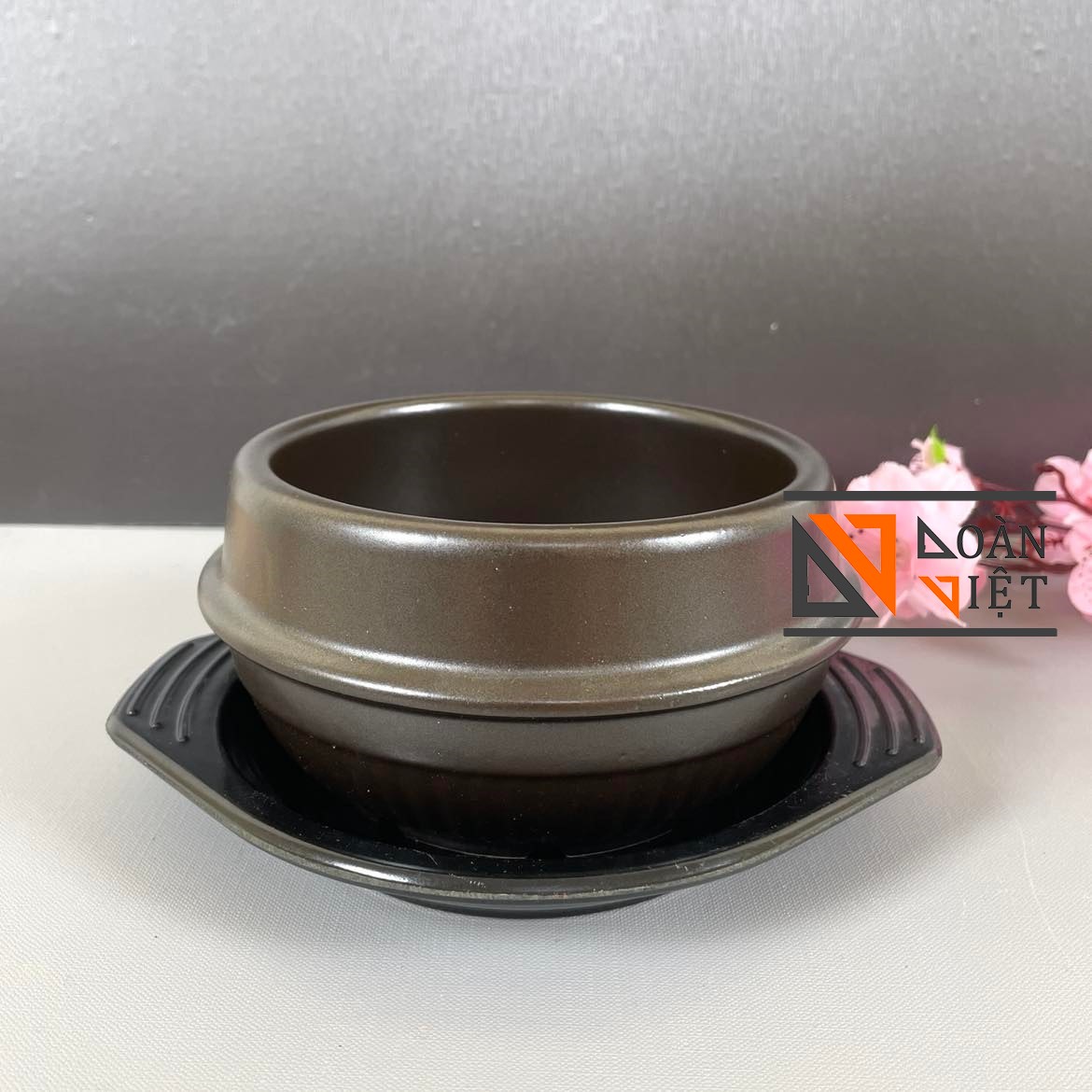 Nồi kho quẹt, thố cơm trộn hàn quốc . thố canh hầm, nồi cơm niêu 12cm. gốm sứ cao cấp, kiểu dáng sang trọng - tặng kèm đế lót